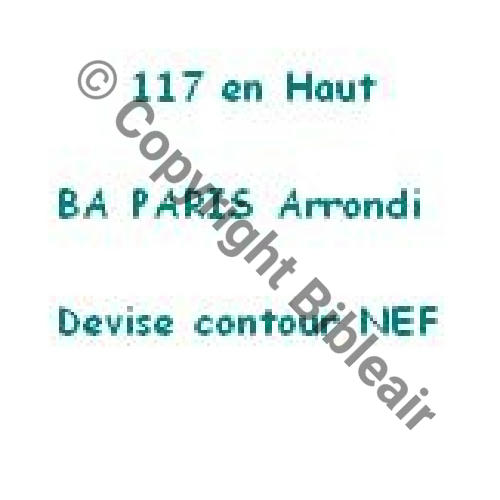 A1156NH  BA de PARIS 117 en Haut  TYPE 2A Devise autour bateau 1 
